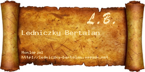 Ledniczky Bertalan névjegykártya