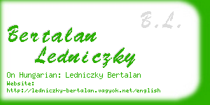 bertalan ledniczky business card